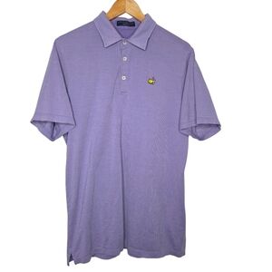 Clubhouse Collection Mens Preppy Cotton Lyocell Masters Golf Polo Shirt Large